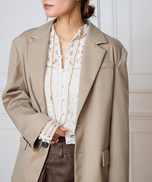 IENA LA BOUCLE（イエナラブークル）の「IENA LA BOUCLE ウーステッドツイルジャケット（テーラードジャケット・レディース・ベージュ系その他・FREE）」の8枚目の写真