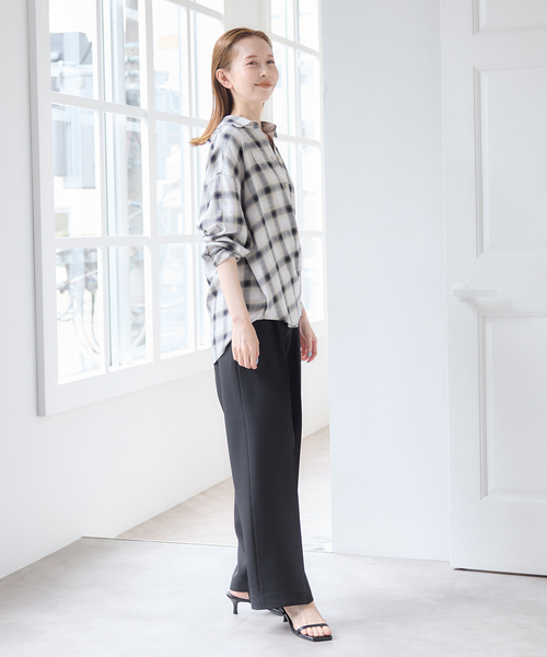 U by SPICK&SPAN（ユーバイスピックアンドスパン）の「カシュクールシャツ（シャツ/ブラウス・レディース・チャコールグレー/ブラウン・FREE）」の4枚目の写真