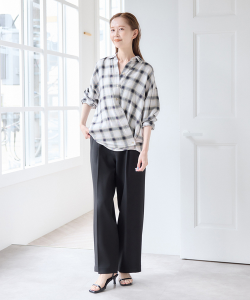 U by SPICK&SPAN（ユーバイスピックアンドスパン）の「カシュクールシャツ（シャツ/ブラウス・レディース・チャコールグレー/ブラウン・FREE）」の7枚目の写真