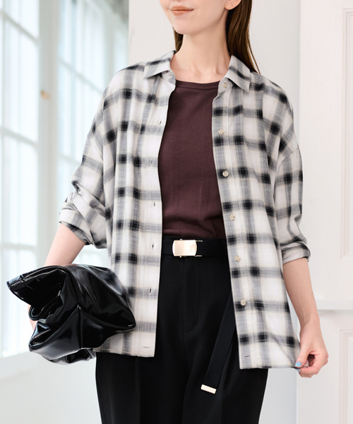 U by SPICK&SPAN（ユーバイスピックアンドスパン）の「カシュクールシャツ（シャツ/ブラウス・レディース・チャコールグレー/ブラウン・FREE）」の15枚目の写真