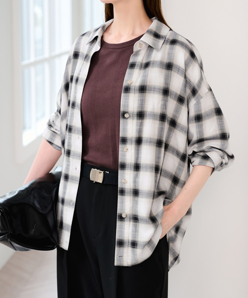 U by SPICK&SPAN（ユーバイスピックアンドスパン）の「カシュクールシャツ（シャツ/ブラウス・レディース・チャコールグレー/ブラウン・FREE）」の20枚目の写真