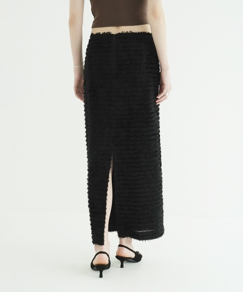 CLANE（クラネ）の「FEATHER STRAIGHT SKIRT（スカート・レディース・ブラック/アイボリー・2/1/0）」の15枚目の写真