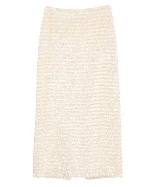 CLANE（クラネ）の「FEATHER STRAIGHT SKIRT（スカート・レディース・ブラック/アイボリー・2/1/0）」の7枚目の写真