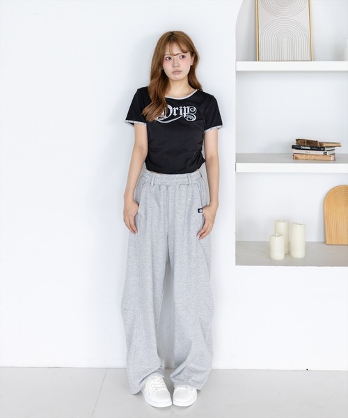 clear（クリア）の「接触冷感サイドシャーリングTシャツ［骨格ストレート／韓国ファッション／Y2K／ストリート］（Tシャツ/カットソー・レディース・ブラック/オフホワイト/ピンク・F）」の21枚目の写真