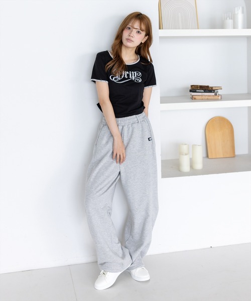 clear（クリア）の「接触冷感サイドシャーリングTシャツ［骨格ストレート／韓国ファッション／Y2K／ストリート］（Tシャツ/カットソー・レディース・ブラック/オフホワイト/ピンク・F）」の22枚目の写真