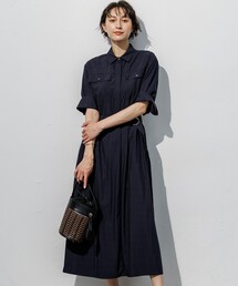 レーヨンタイプライター シャツ ワンピース