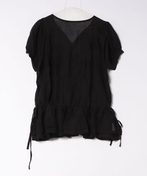 Chiina（チーナ）の「【Chiina】ティアードフリル ペプラムブラウス（Tシャツ/カットソー・レディース・ブラック/オフホワイト・FREE）」の5枚目の写真