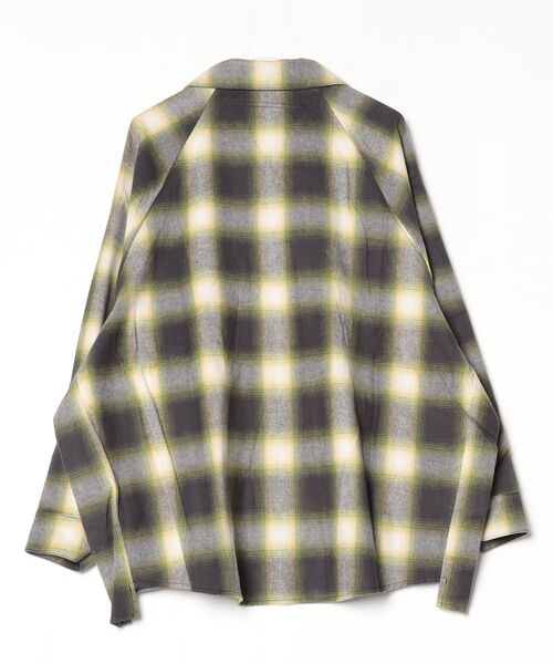 my beautiful landlet(マイビューティフルランドレット)の「【my beautiful landlet】 BRUSHED CHECK RAGLAN BIG SHIRT(シャツ/ブラウス・メンズ・イエロー/ピンク/グリーン/ブラウン・1/0)」の5枚目の写真