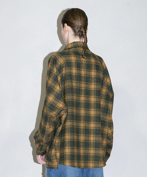 my beautiful landlet(マイビューティフルランドレット)の「【my beautiful landlet】 BRUSHED CHECK RAGLAN BIG SHIRT(シャツ/ブラウス・メンズ・イエロー/ピンク/グリーン/ブラウン・1/0)」の12枚目の写真