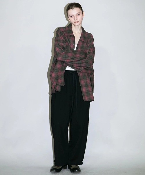 my beautiful landlet(マイビューティフルランドレット)の「【my beautiful landlet】 BRUSHED CHECK RAGLAN BIG SHIRT(シャツ/ブラウス・メンズ・イエロー/ピンク/グリーン/ブラウン・1/0)」の14枚目の写真