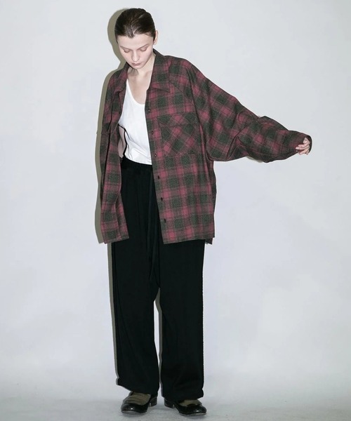 my beautiful landlet(マイビューティフルランドレット)の「【my beautiful landlet】 BRUSHED CHECK RAGLAN BIG SHIRT(シャツ/ブラウス・メンズ・イエロー/ピンク/グリーン/ブラウン・1/0)」の15枚目の写真