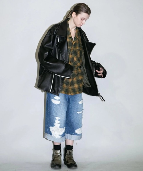my beautiful landlet(マイビューティフルランドレット)の「【my beautiful landlet】 BRUSHED CHECK RAGLAN BIG SHIRT(シャツ/ブラウス・メンズ・イエロー/ピンク/グリーン/ブラウン・1/0)」の16枚目の写真
