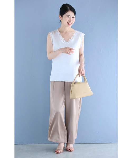 cawaii(カワイイ)の「伸びるサテン カットソートップス(タンクトップ・レディース・ホワイト/ブラック・L/XL/M)」の12枚目の写真