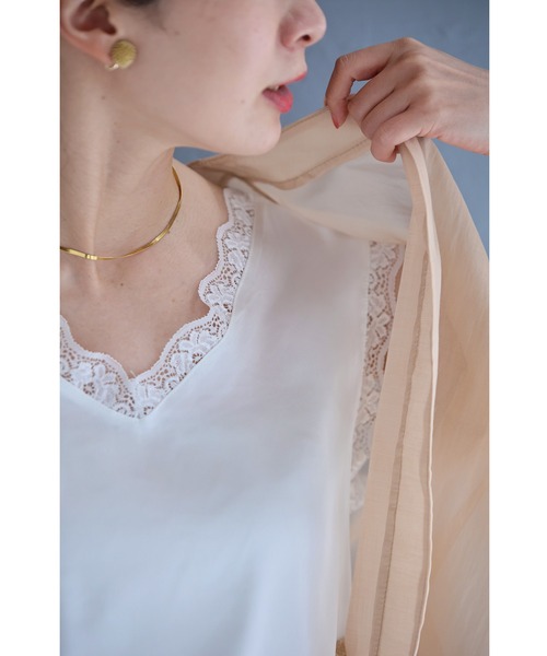 cawaii(カワイイ)の「伸びるサテン カットソートップス(タンクトップ・レディース・ホワイト/ブラック・L/XL/M)」の15枚目の写真