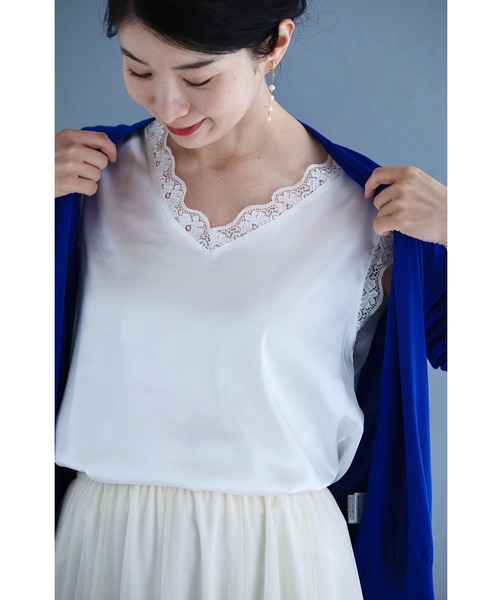 cawaii(カワイイ)の「伸びるサテン カットソートップス(タンクトップ・レディース・ホワイト/ブラック・L/XL/M)」の18枚目の写真