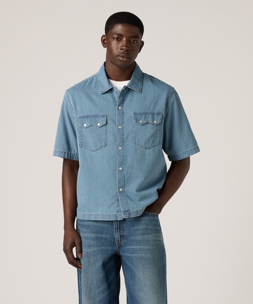 Levi's(リーバイス)の「Levi's/リーバイス ショートスリーブ ボックスウエスタンシャツ(シャツ/ブラウス・メンズ・ブルー・XL/L/M/S)」の2枚目の写真
