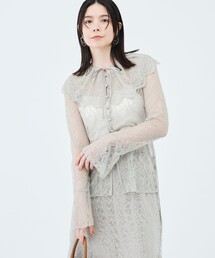 NOLLEY’S Sophi | 《セットアップ対応》ウォッシャブルラッセルレース付け襟ブラウス(シャツ/ブラウス)