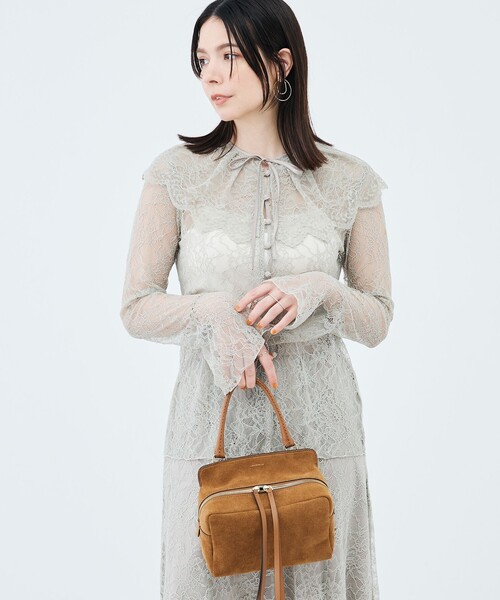 NOLLEY’S Sophi（ノーリーズソフィ）の「《セットアップ対応》ウォッシャブルラッセルレース付け襟ブラウス（シャツ/ブラウス・レディース・オリーブ/ホワイト・38）」の11枚目の写真
