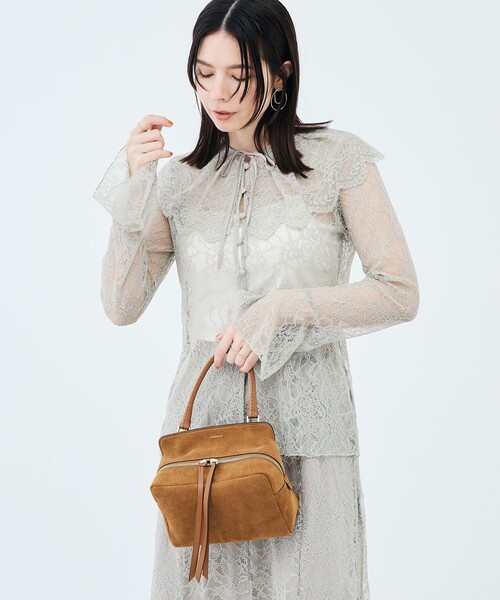 NOLLEY’S Sophi（ノーリーズソフィ）の「《セットアップ対応》ウォッシャブルラッセルレース付け襟ブラウス（シャツ/ブラウス・レディース・オリーブ/ホワイト・38）」の18枚目の写真