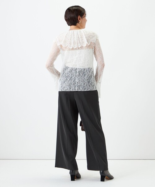 NOLLEY’S Sophi（ノーリーズソフィ）の「《セットアップ対応》ウォッシャブルラッセルレース付け襟ブラウス（シャツ/ブラウス・レディース・オリーブ/ホワイト・38）」の22枚目の写真