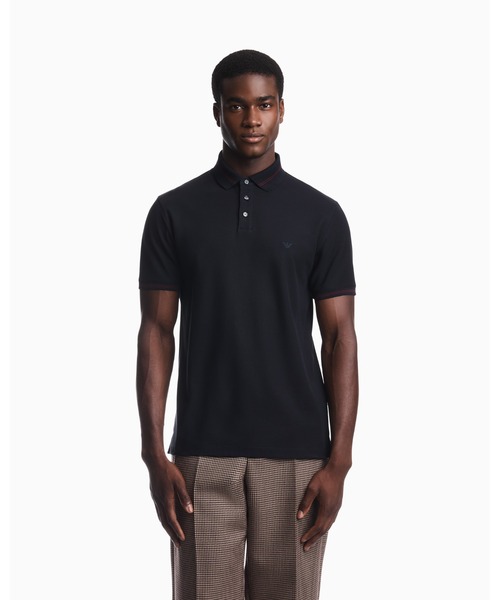 EMPORIO ARMANI(エンポリオアルマーニ)の「【エンポリオ アルマーニ】レギュラーフィット ポロシャツ コットンピケ イーグルロゴ(ポロシャツ・メンズ・ネイビー・X-LARGE/SMALL/MEDIUM/LARGE/X-SMALL)」の1枚目の写真