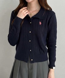 GeeRA別注【U.S. POLO ASSN.】衿付ミニケーブルカーデ