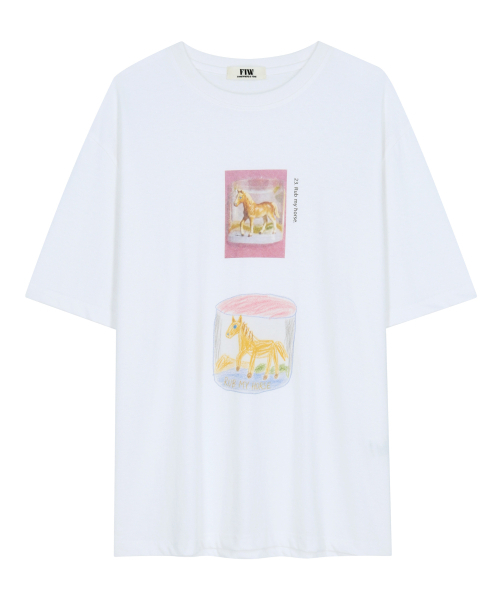 FOR THE WEATHER（フォーザウェザー）の「ラブマイホース 半袖Tシャツ (ホワイト)（Tシャツ/カットソー・レディース・その他・ONE SIZE）」の3枚目の写真