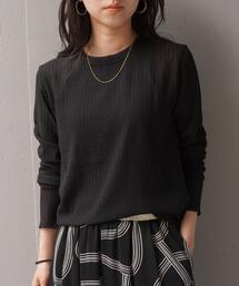 YENN(イエン)STRIPE SHEER RIB TEE