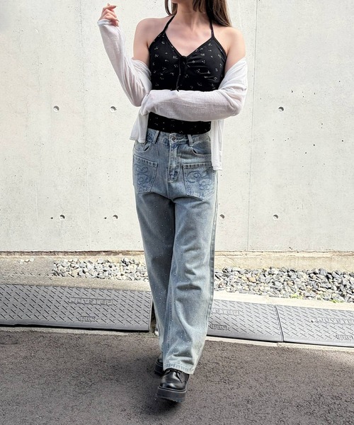 frunco(フランコ)の「【ZOZOTOWN限定】小花柄ホルターネックキャミソール/カップ付き(キャミソール・レディース・ピンク/ブルー/イエロー/ブラック/ホワイト・FREE)」の13枚目の写真