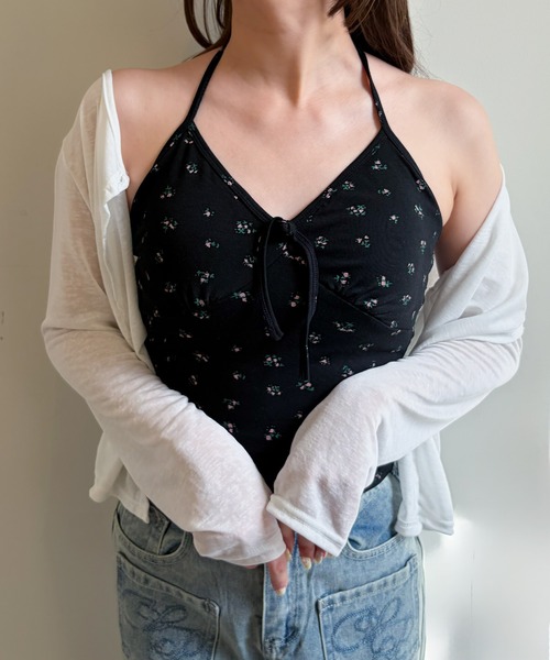 frunco(フランコ)の「【ZOZOTOWN限定】小花柄ホルターネックキャミソール/カップ付き(キャミソール・レディース・ピンク/ブルー/イエロー/ブラック/ホワイト・FREE)」の8枚目の写真