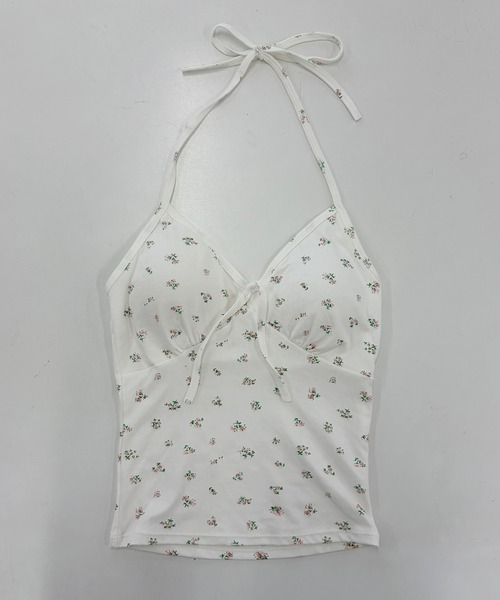 frunco(フランコ)の「【ZOZOTOWN限定】小花柄ホルターネックキャミソール/カップ付き(キャミソール・レディース・ピンク/ブルー/イエロー/ブラック/ホワイト・FREE)」の15枚目の写真