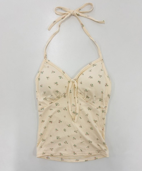 frunco(フランコ)の「【ZOZOTOWN限定】小花柄ホルターネックキャミソール/カップ付き(キャミソール・レディース・ピンク/ブルー/イエロー/ブラック/ホワイト・FREE)」の16枚目の写真