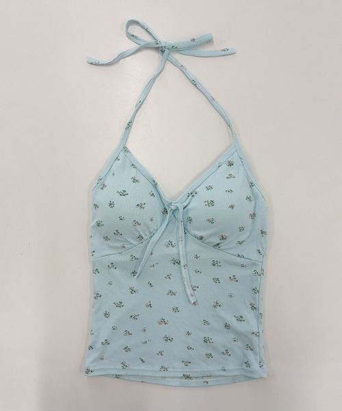 frunco(フランコ)の「【ZOZOTOWN限定】小花柄ホルターネックキャミソール/カップ付き(キャミソール・レディース・ピンク/ブルー/イエロー/ブラック/ホワイト・FREE)」の17枚目の写真