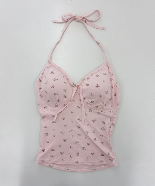 frunco(フランコ)の「【ZOZOTOWN限定】小花柄ホルターネックキャミソール/カップ付き(キャミソール・レディース・ピンク/ブルー/イエロー/ブラック/ホワイト・FREE)」の18枚目の写真