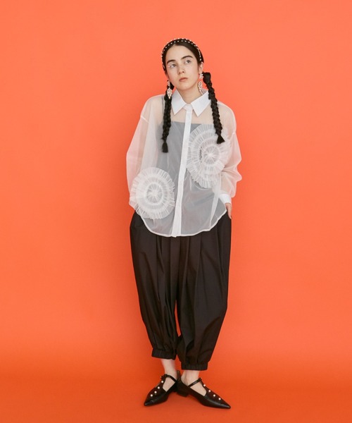Sheer frill design shirt — прозрачная блузка с рюшами
