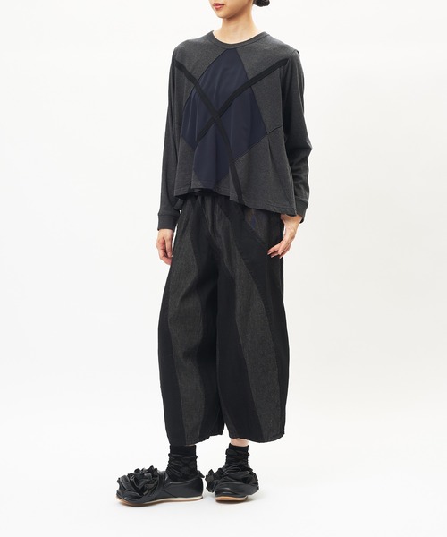 gomme（ゴム）の「マーブルデニムパンツ（デニムパンツ・レディース・ブラック/インディゴブルー・MEDIUM）」の7枚目の写真