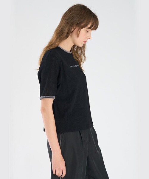 To b. by agnes b.(トゥービーバイアニエスベー)の「ロゴ ワッフルTシャツ(Tシャツ/カットソー・レディース・ブラック・FREE)」の5枚目の写真
