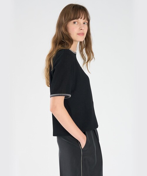To b. by agnes b.(トゥービーバイアニエスベー)の「ロゴ ワッフルTシャツ(Tシャツ/カットソー・レディース・ブラック・FREE)」の6枚目の写真