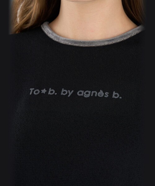 To b. by agnes b.(トゥービーバイアニエスベー)の「ロゴ ワッフルTシャツ(Tシャツ/カットソー・レディース・ブラック・FREE)」の8枚目の写真