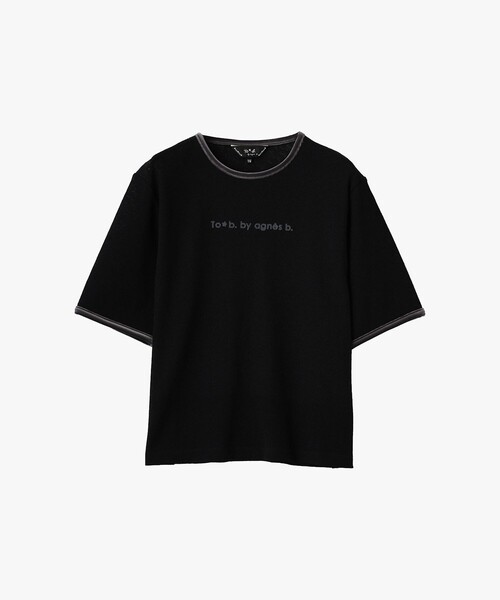 To b. by agnes b.(トゥービーバイアニエスベー)の「ロゴ ワッフルTシャツ(Tシャツ/カットソー・レディース・ブラック・FREE)」の2枚目の写真