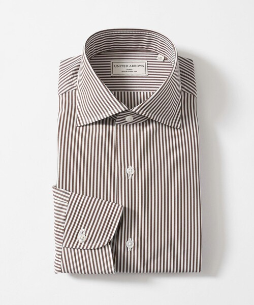 UNITED ARROWS(ユナイテッドアローズ)の「THOMAS MASON ロンドンストライプ ワイドカラーシャツ(シャツ/ブラウス・メンズ・ライトブルー/ブラウン系・39cm/40cm/41cm)」の1枚目の写真