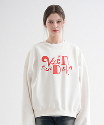 Tentadumble Oversized Logo Fluff Sweatshirt (Ivory)