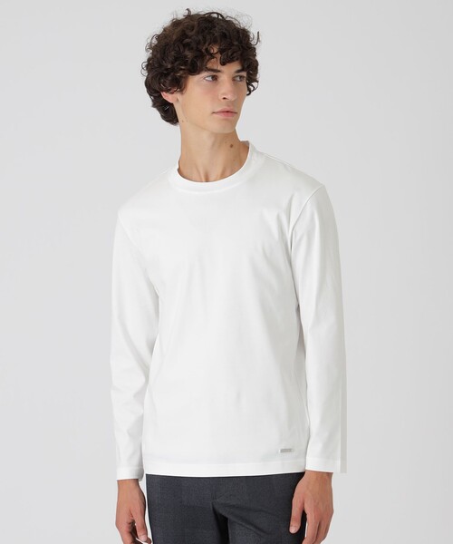 BLACK LABEL CRESTBRIDGE(ブラックレーベル・クレストブリッジ)の「マーセライズドレスカットソー(Tシャツ/カットソー・メンズ・オフホワイト/ブラック・L/M/XL)」の1枚目の写真