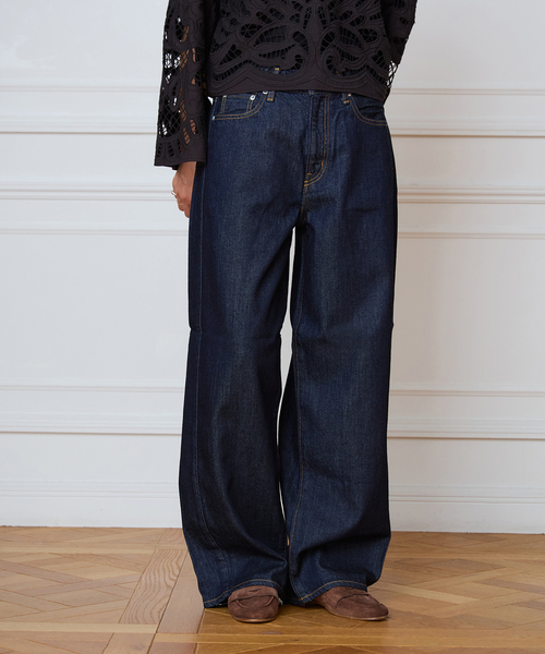 NEEDBY heritage(ニードバイヘリテージ)の「NEEDBY heritage ニードバイヘリテージ MILEY L85307237(デニムパンツ・レディース・ネイビー/サックスブルー・25/26/24/27)」の2枚目の写真