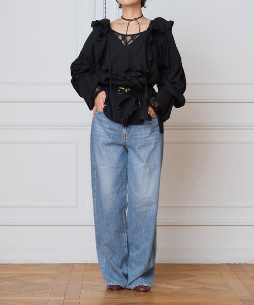 NEEDBY heritage(ニードバイヘリテージ)の「NEEDBY heritage ニードバイヘリテージ MILEY L85307237(デニムパンツ・レディース・ネイビー/サックスブルー・25/26/24/27)」の5枚目の写真