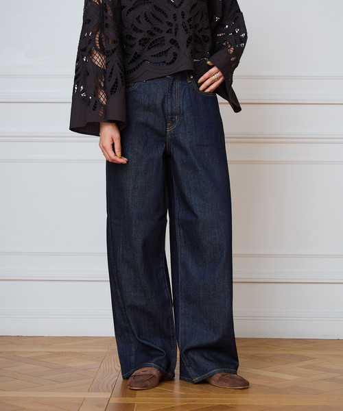 NEEDBY heritage(ニードバイヘリテージ)の「NEEDBY heritage ニードバイヘリテージ MILEY L85307237(デニムパンツ・レディース・ネイビー/サックスブルー・25/26/24/27)」の6枚目の写真