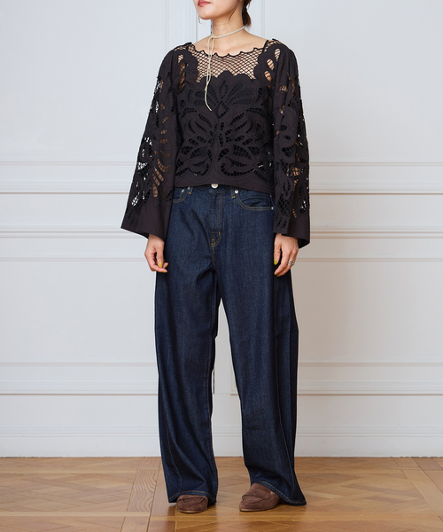 NEEDBY heritage(ニードバイヘリテージ)の「NEEDBY heritage ニードバイヘリテージ MILEY L85307237(デニムパンツ・レディース・ネイビー/サックスブルー・25/26/24/27)」の11枚目の写真