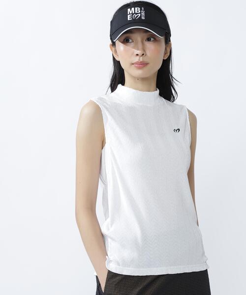 MASTER BUNNY EDITION(マスターバニーエディション)の「フルダルプリーツ スリーブレスモックネックカットソー(Tシャツ/カットソー・レディース・グレー系その他2/ホワイト・MEDIUM)」の2枚目の写真