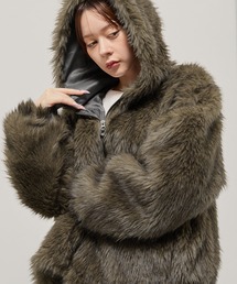 【Alfred Alex】Faux Fur Hooded Blouson / オーバーサイズ フードファーブルゾン