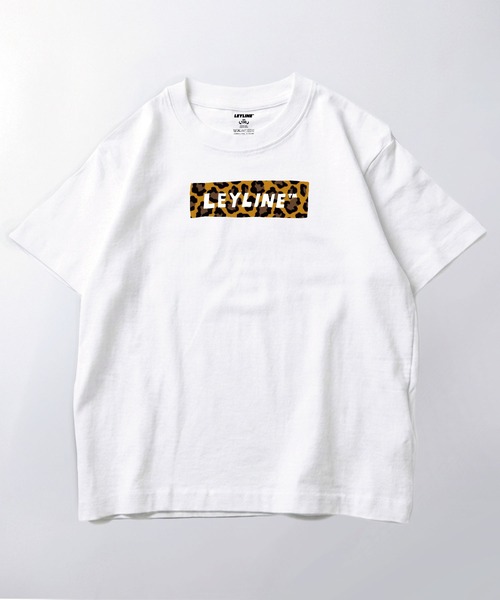 Leyline(レイライン)の「【Leyline】Animal box logo kids tee / 親子リンク 親子お揃い レオパード柄 ボックスロゴTシャツ(Tシャツ/カットソー・キッズ・ブラック/ホワイト・110/150/130)」の1枚目の写真